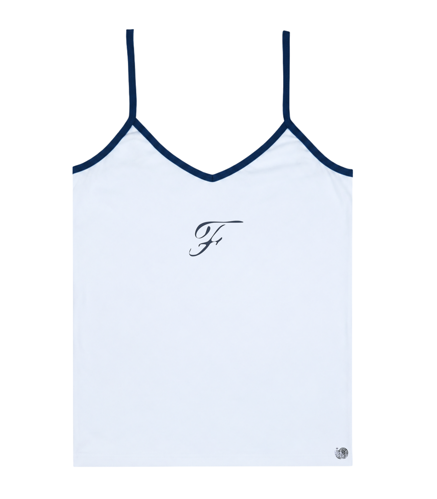 embroidered bleu tank