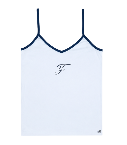 embroidered bleu tank